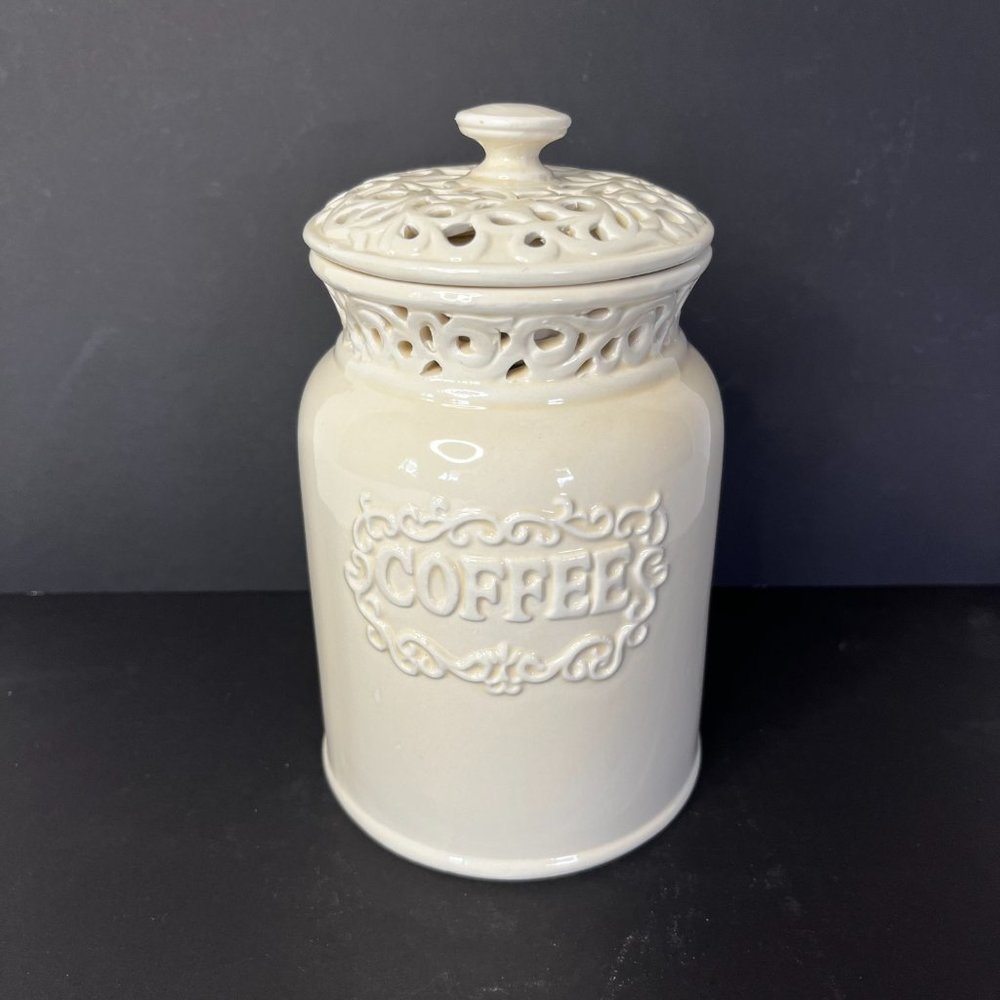 California Pantry 2006 Classic Ceramic Coffee Canister Airtight Rubber Seal Lid - Picture 2 of 16